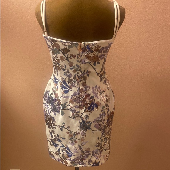 NOOKIE Floral White and Purple Women's Dress - Picture 4 of 8